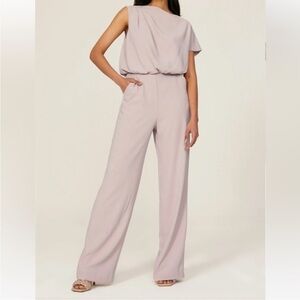 Trina Turk Elliana Jumpsuit Blush Pink Sz 6 Career Sophisticated Wide Leg Office